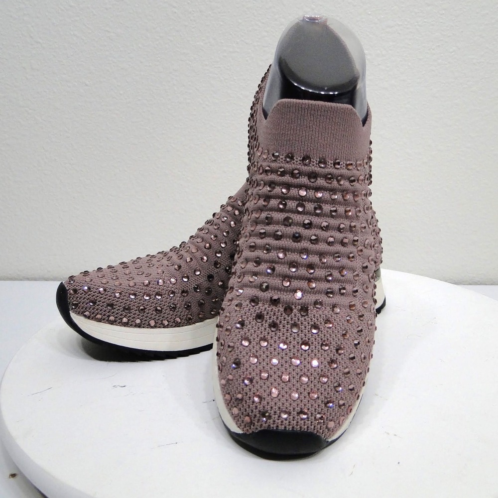 Kenneth Cole Reaction Cameron Jewel Jogger Mauve Rhinestone Slip On Sneakers 7.5 - Picture 8 of 14